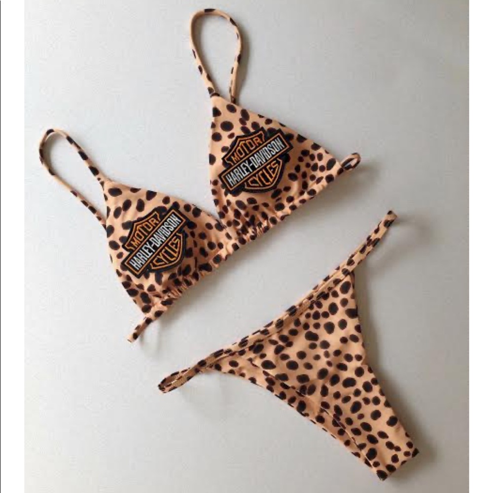 Harley Davidson Leopard print bikini. Brand new